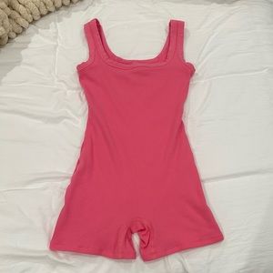 Skims Cotton Rib Onsie in Sugar Pink